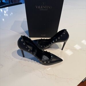 Valentino Garavani Black Pumps with Silver Studs